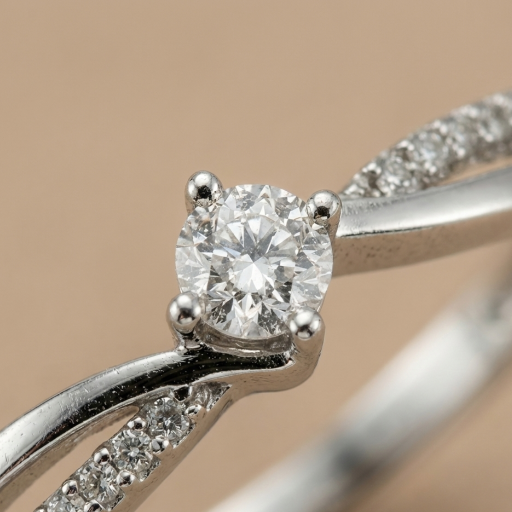 Ring 585/- Weißgold Brillant 0,25ct.