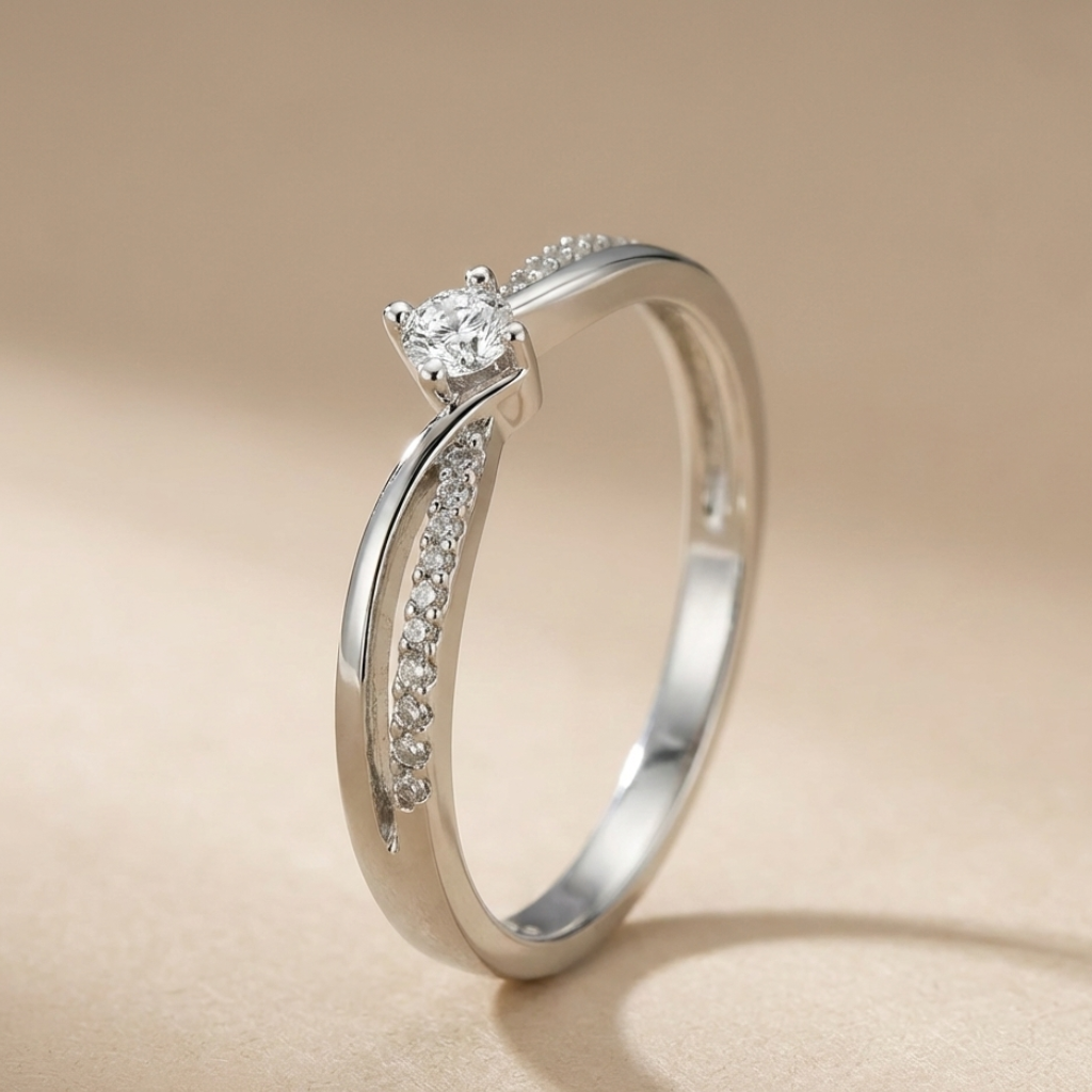 Ring 585/- Weißgold Brillant 0,25ct.