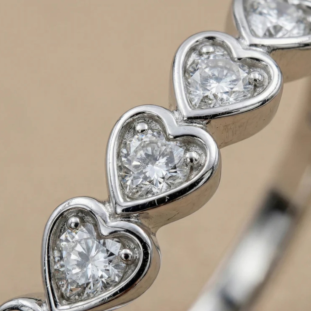 Ring 375/- Gold rhodiniert Brillant 0,04ct.