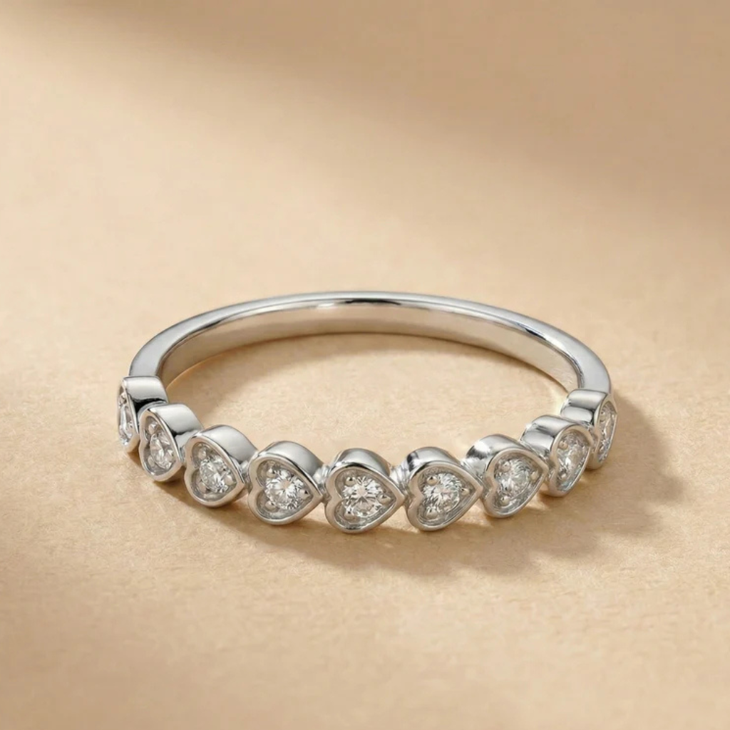 Ring 375/- Gold rhodiniert Brillant 0,04ct.