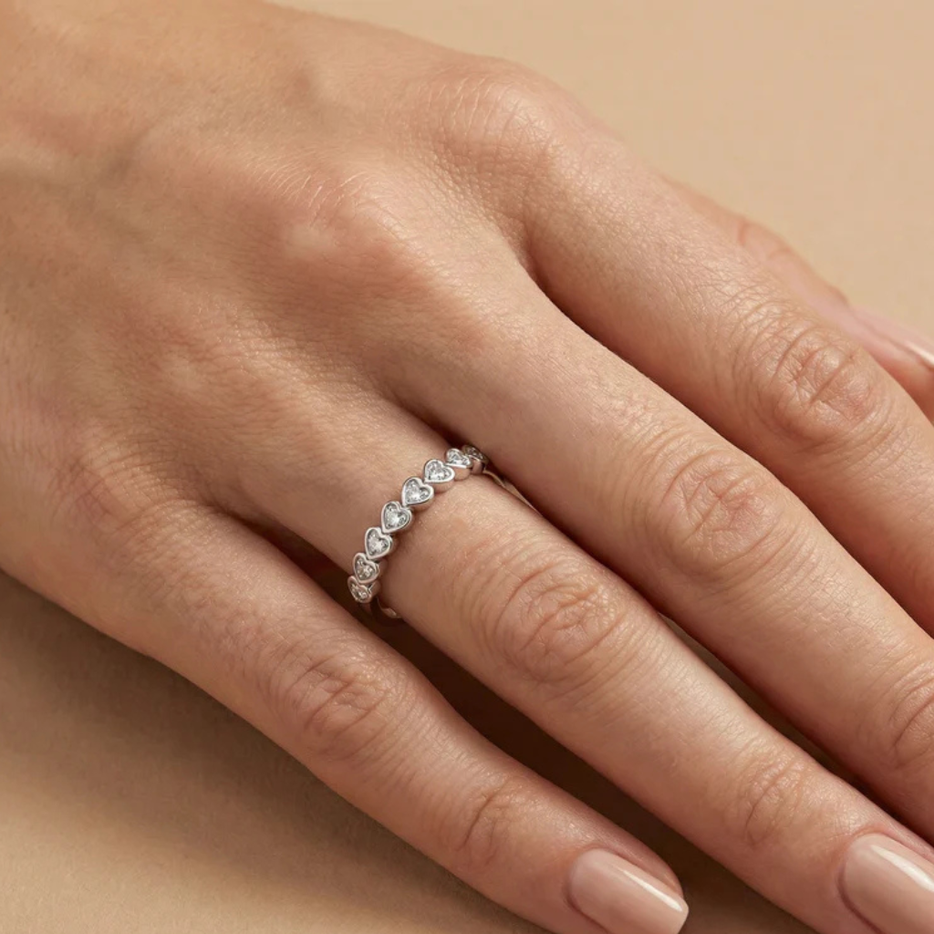 Ring 375/- Gold rhodiniert Brillant 0,04ct.