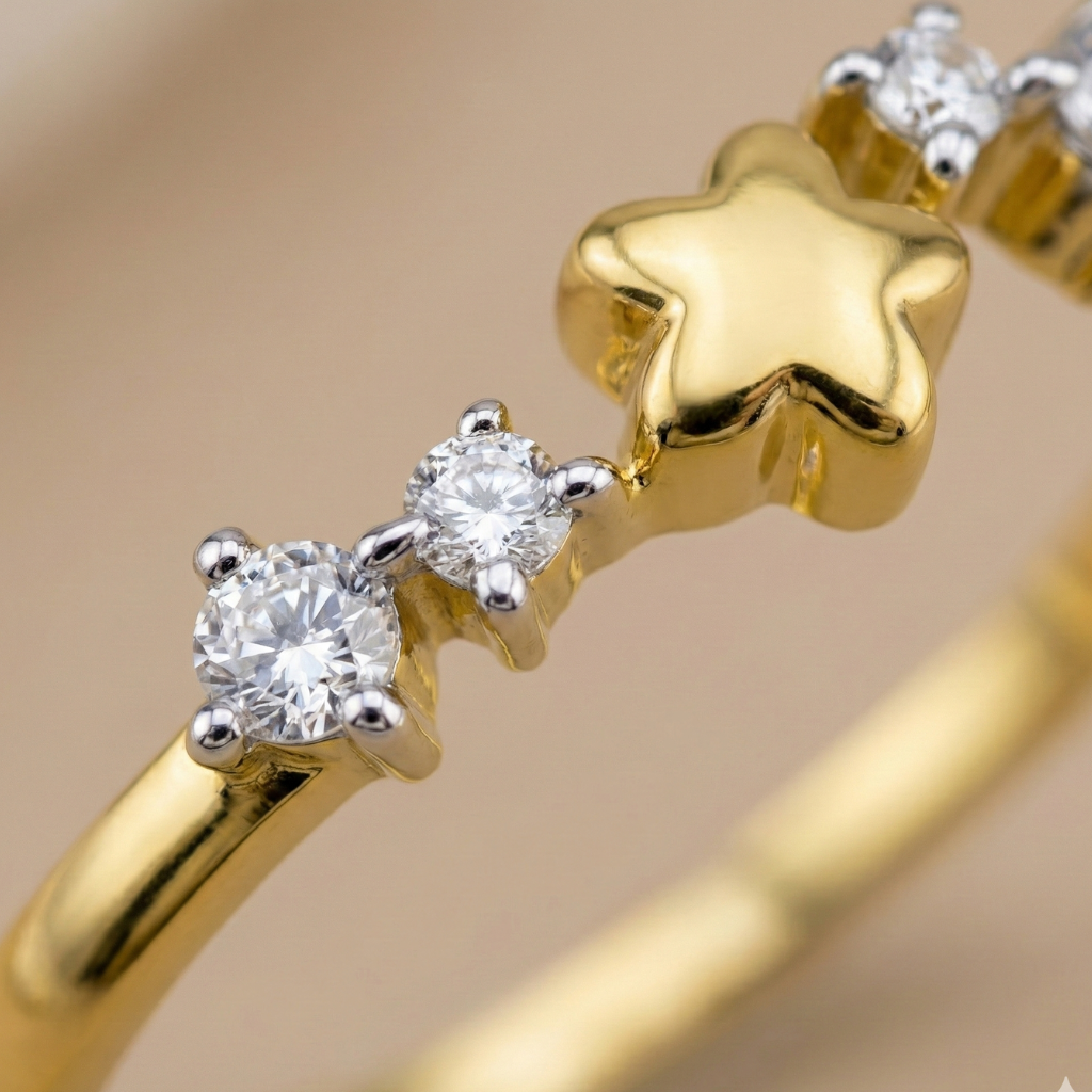 Ring 375/- Gold rhodiniert Zirkonia