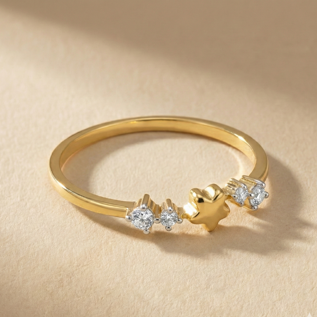 Ring 375/- Gold rhodiniert Zirkonia