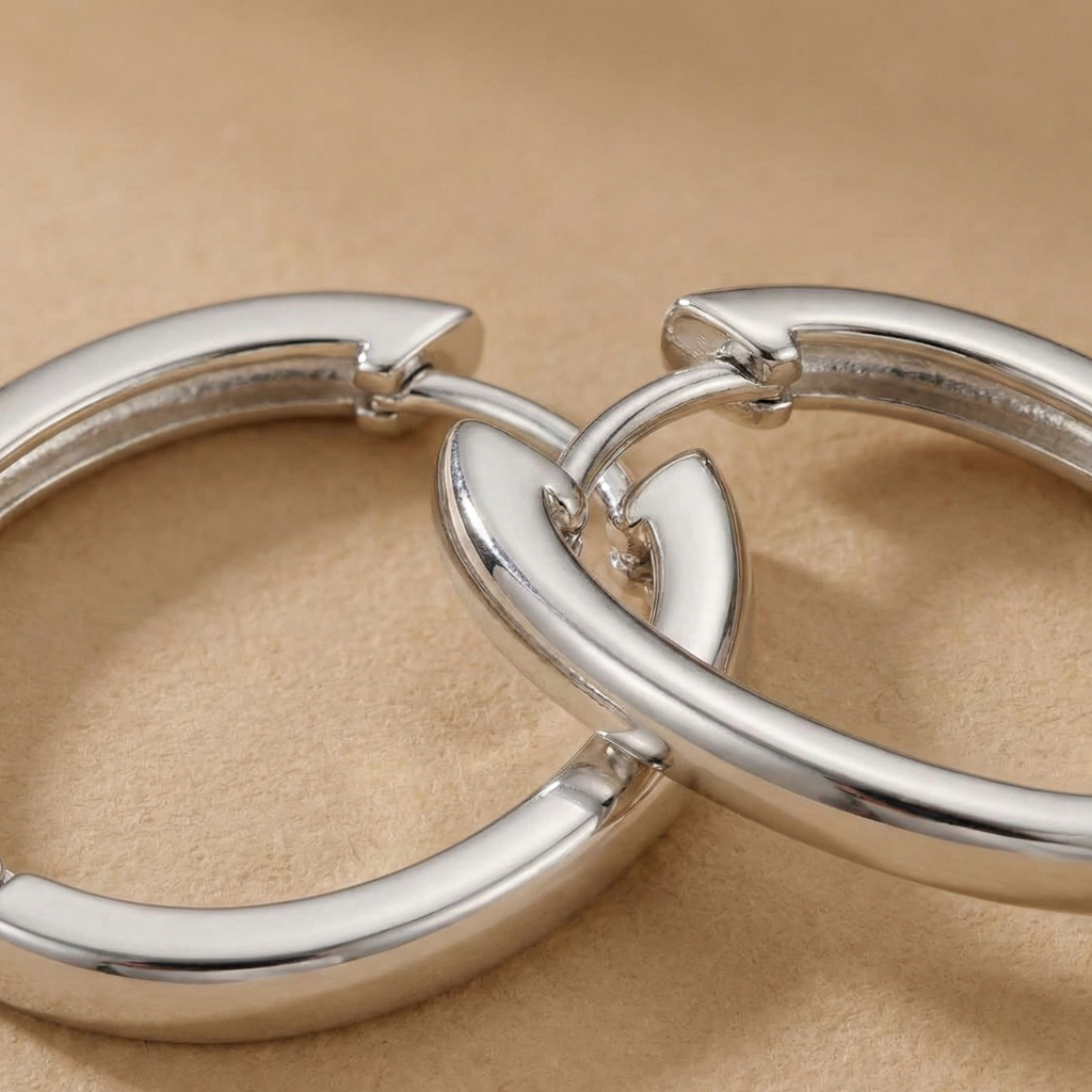 Klappcreolen – 925 Silber rhodiniert (20 mm)