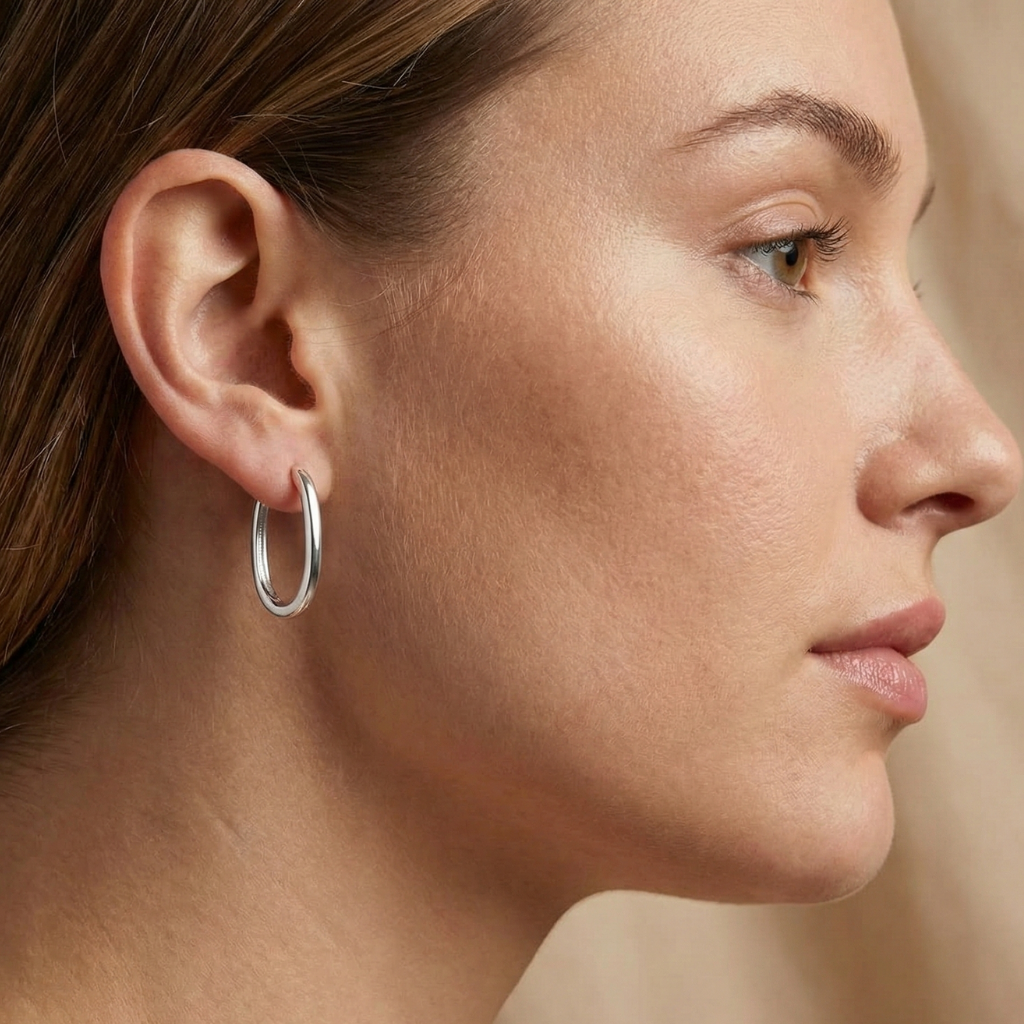 Klappcreolen – 925 Silber rhodiniert (20 mm)