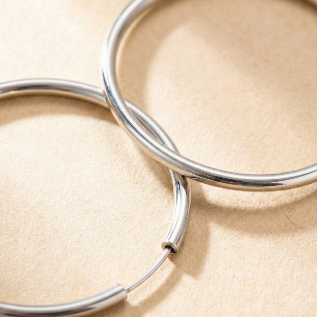 Creolen – 925 Silber rhodiniert (30 mm)