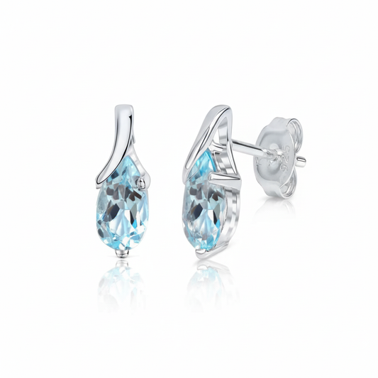 Ohrringe 925/- Sterling Silber Blautopas