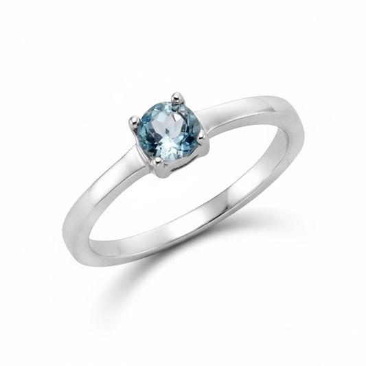 Ring 925/- Sterling Silber rhodiniert Blautopas
