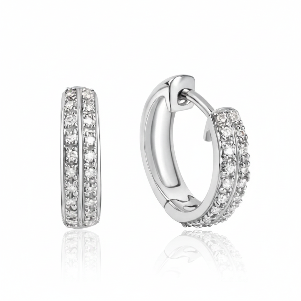 Ohrringe 585/- Gold Diamant 0,10 Karat