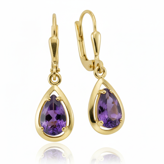 Ohrringe 333/- Gold Amethyst