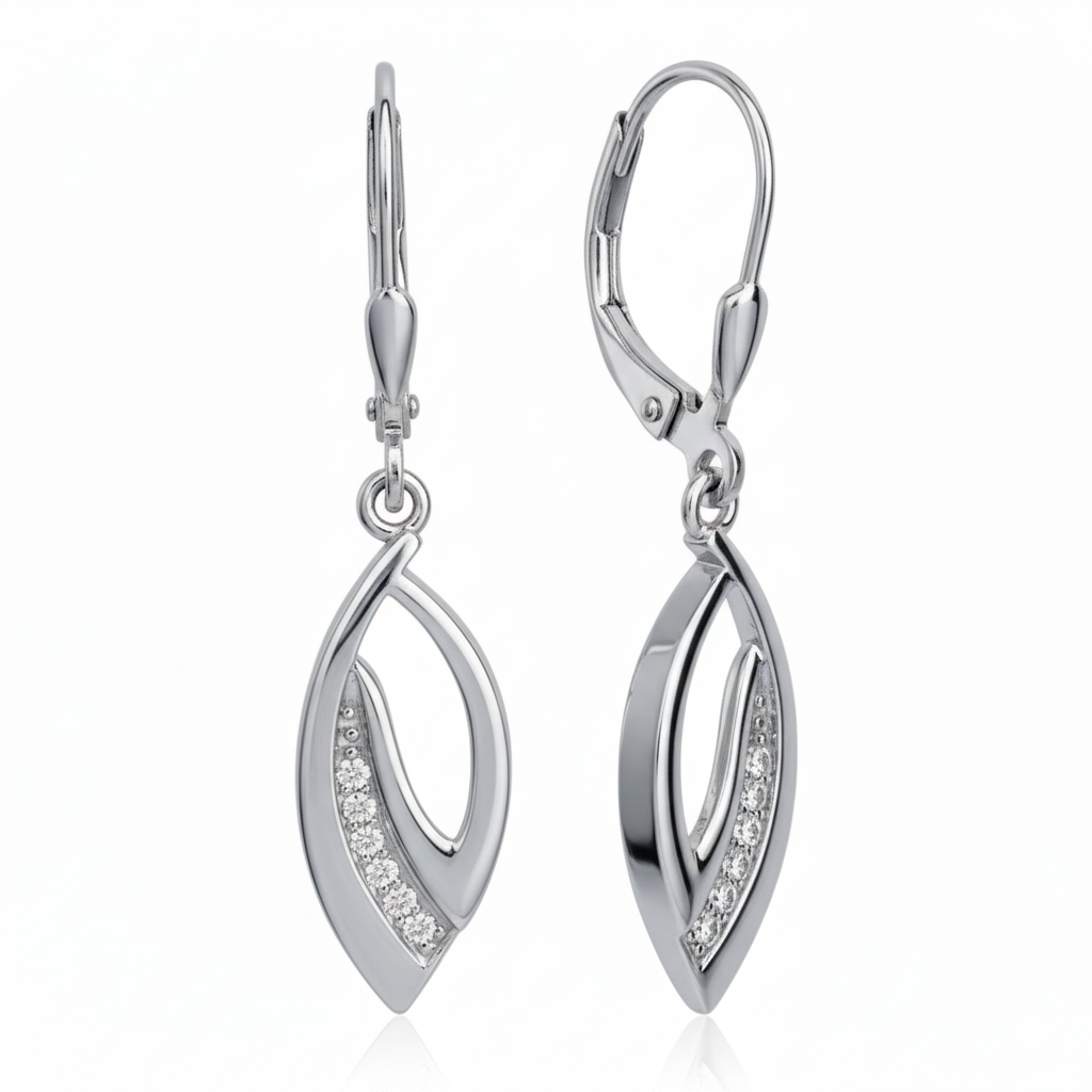 Ohrhänger 925/- Sterling Silber Zirkonia