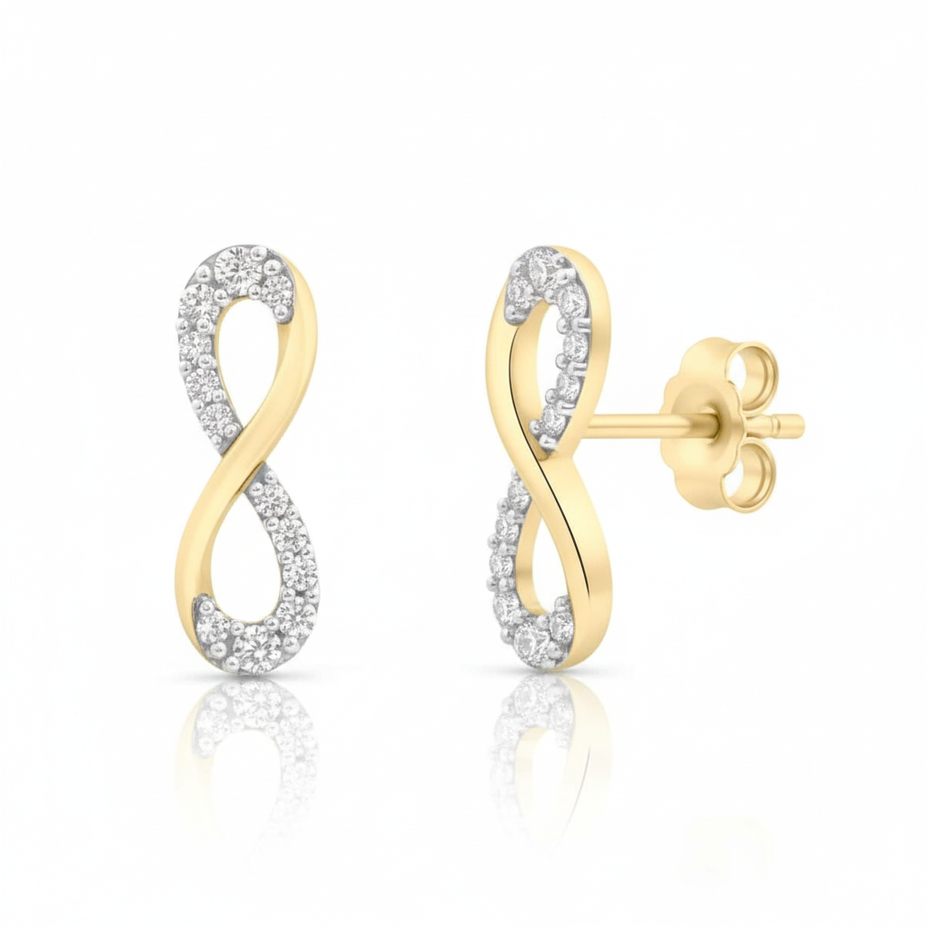 Ohrstecker 333/- Gold rhodiniert Zirkonia