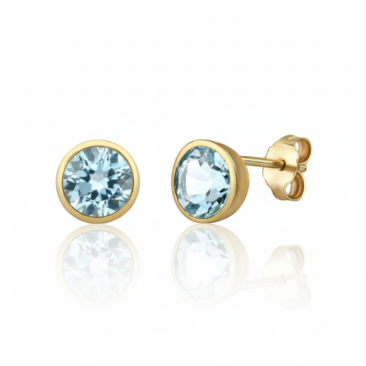 Ohrringe 375/- Gold Blautopas