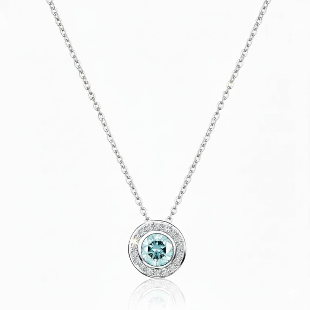 Collier Ankerkette 925/- Sterling Silber Blautopas