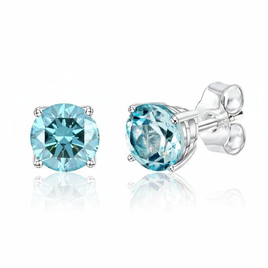 Ohrstecker 375/- Weißgold Blautopas