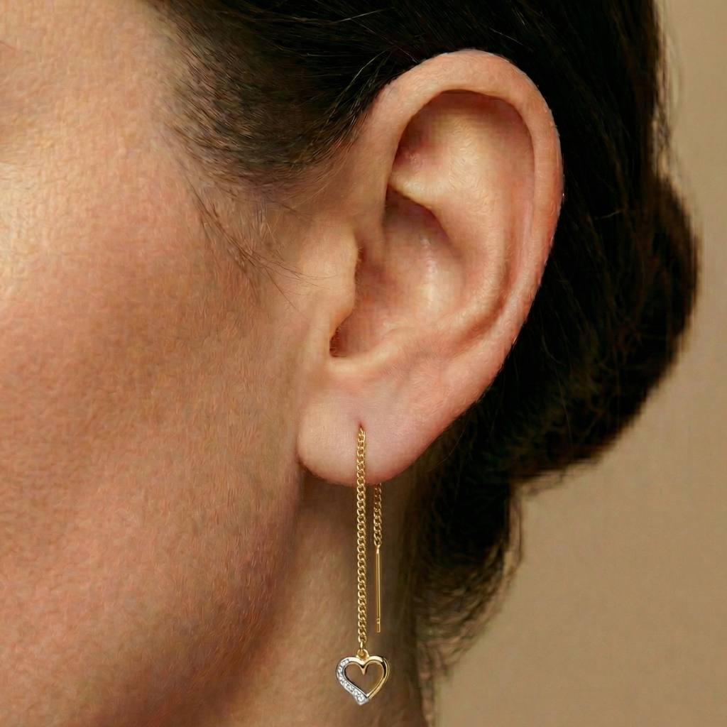 Ohrhänger 333/- Gold Rhodiniert