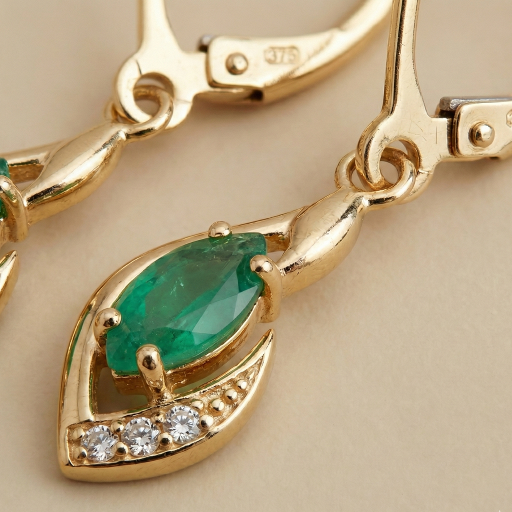 Ohrhänger 375/- Gold Smaragd