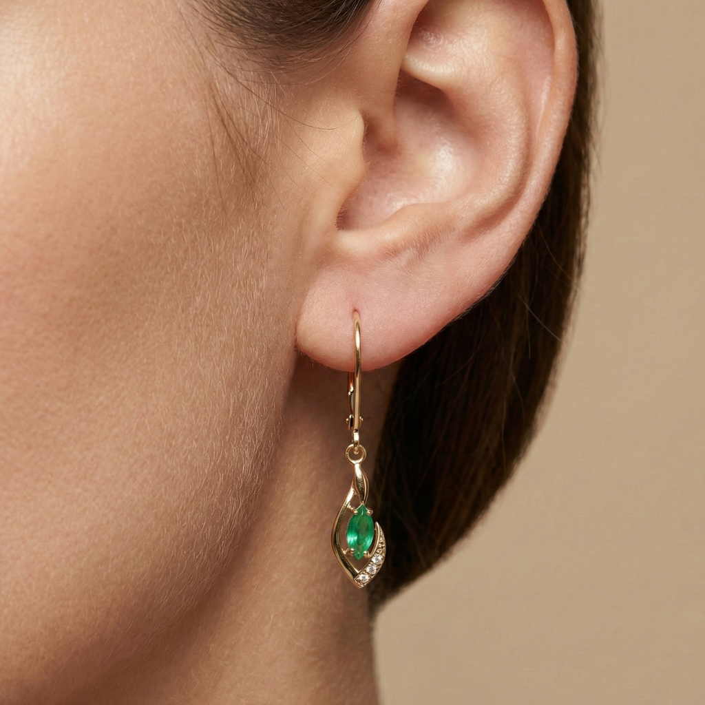 Ohrhänger 375/- Gold Smaragd
