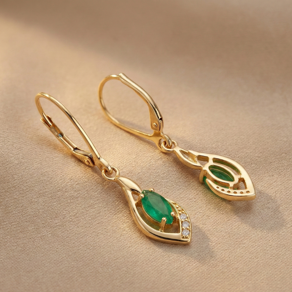 Ohrhänger 375/- Gold Smaragd