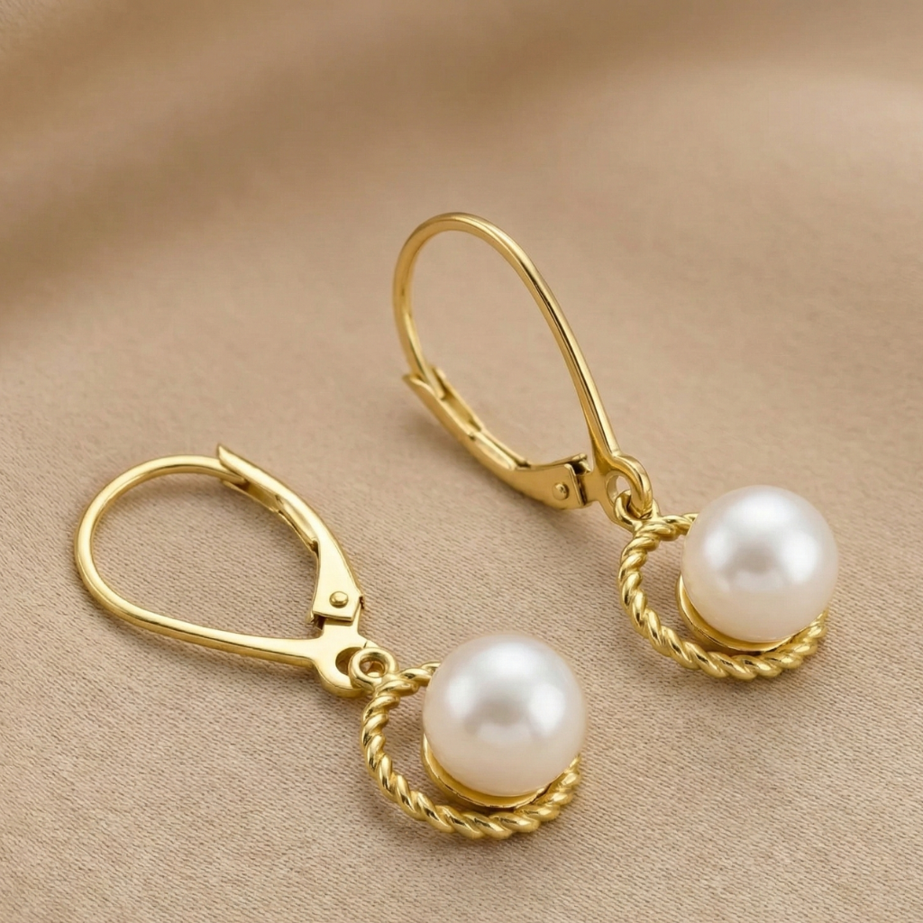 Ohrhänger 375/- Gold Perle