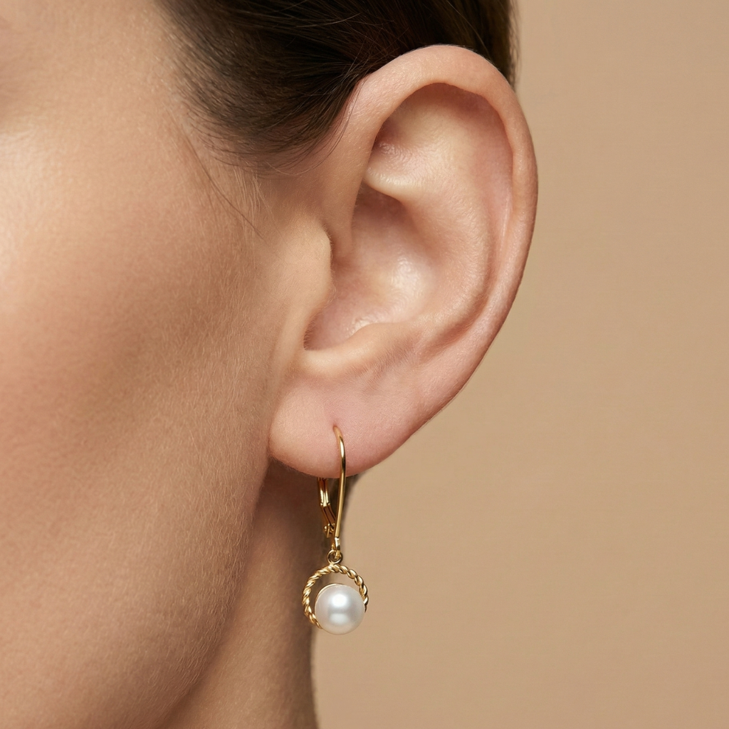 Ohrhänger 375/- Gold Perle
