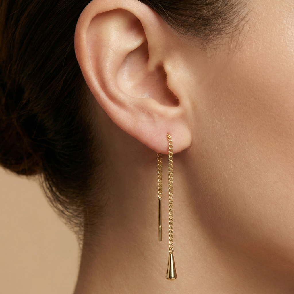 Durchzieh-Ohrringe 333/- Gold