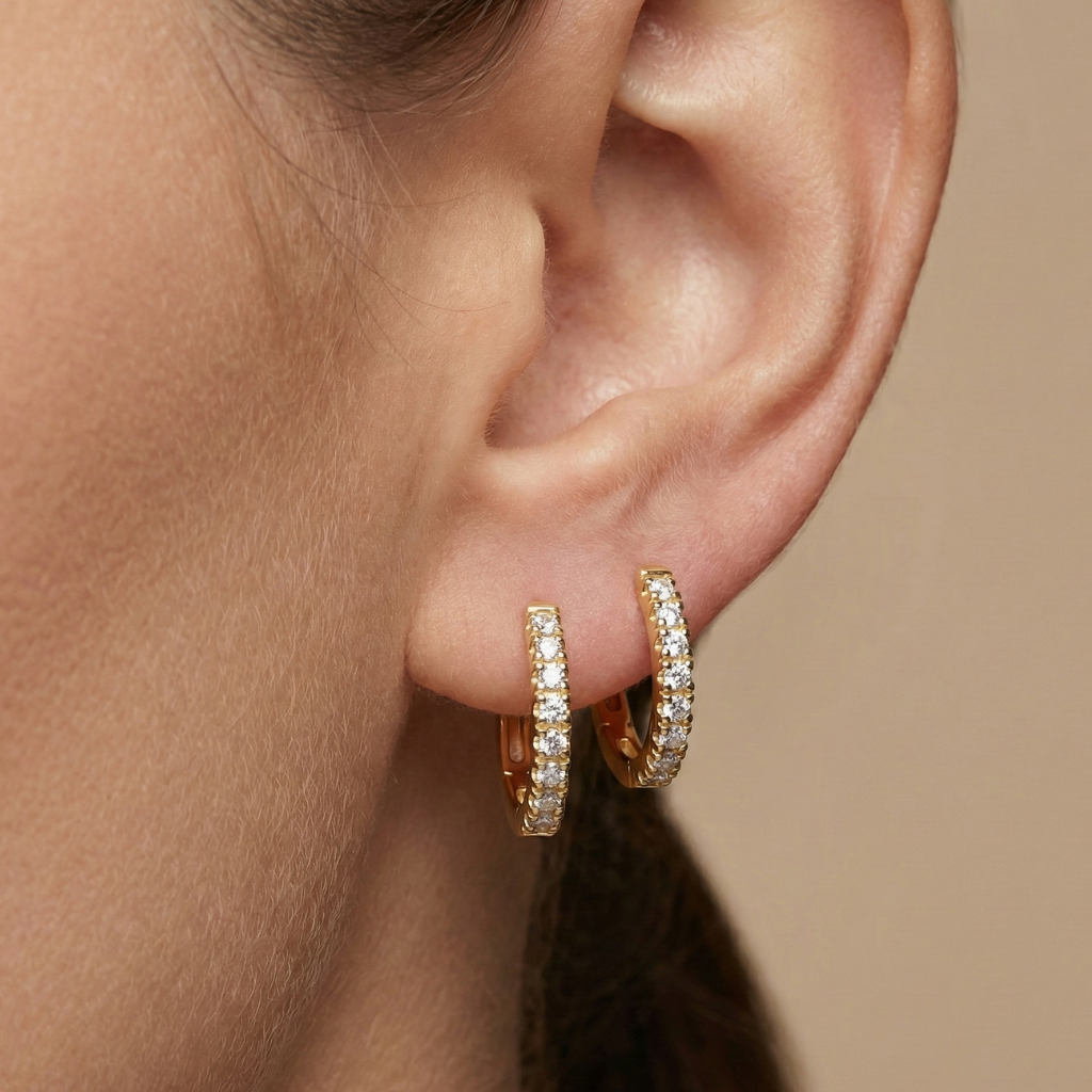 Klappcreolen 585/- Gold Zirkonia