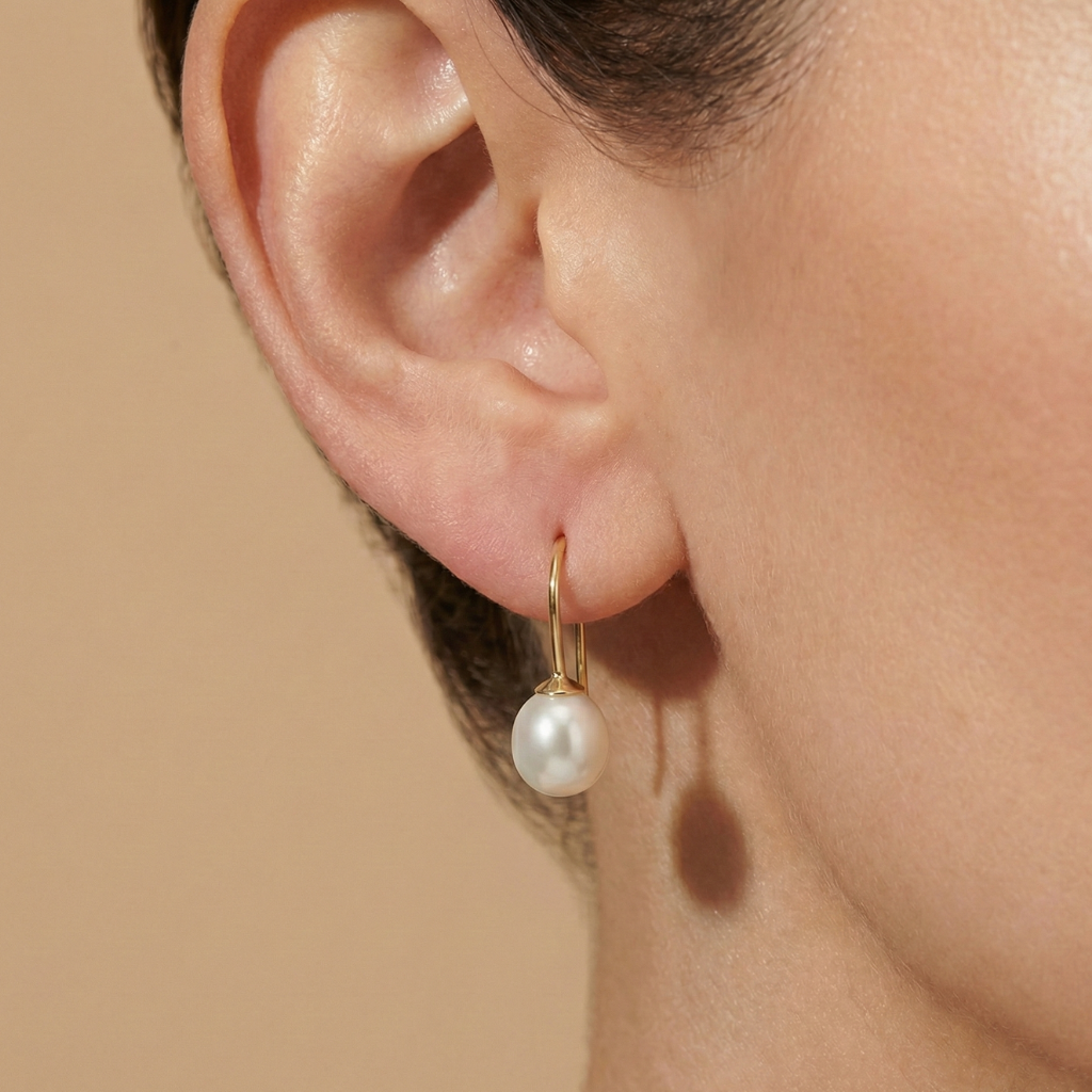 Ohrhänger 375/- Gold Perle