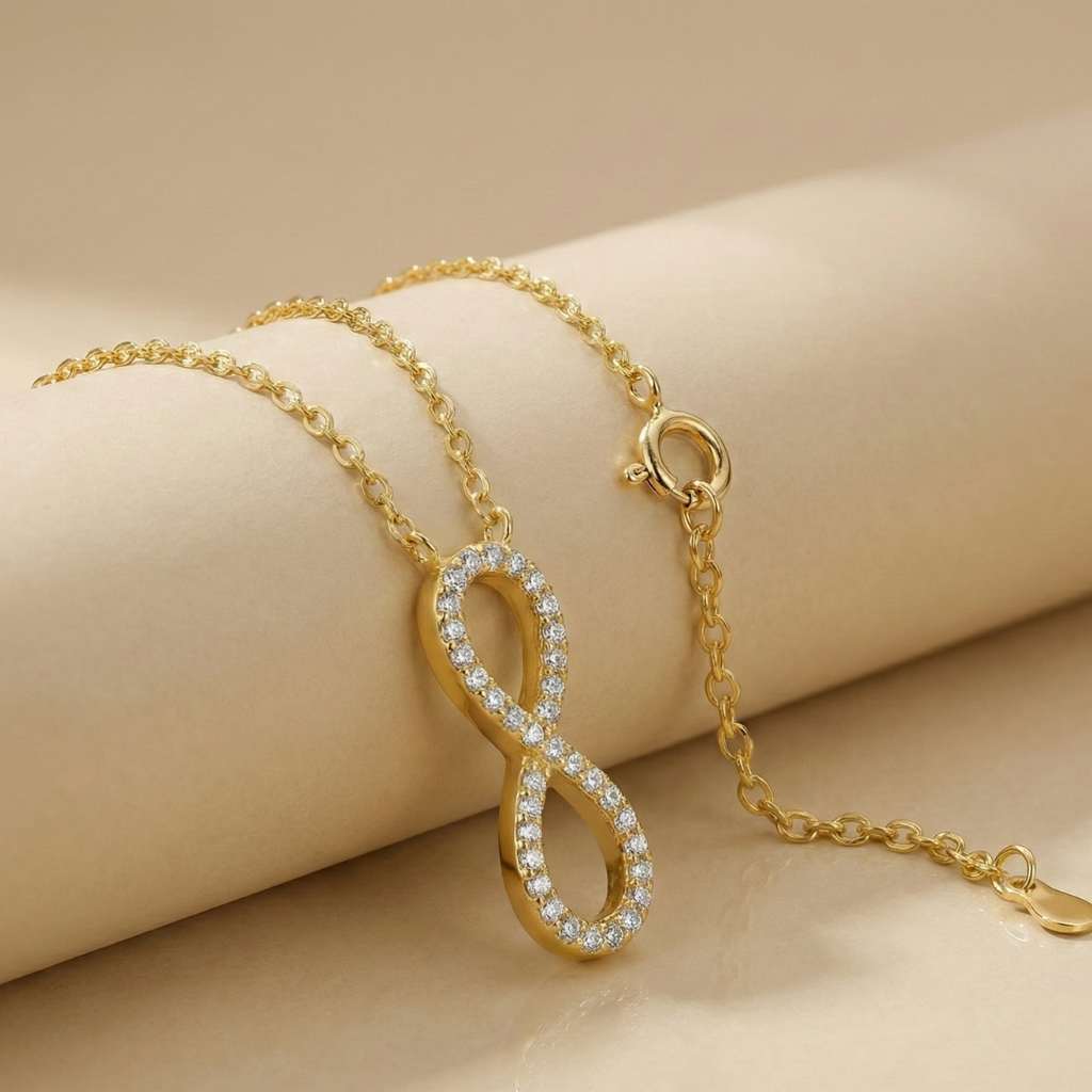 Ankerkette 925/- Sterling Silber Vergoldet Zirkonia