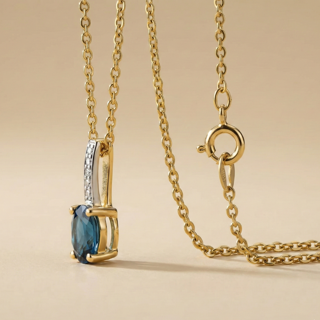 Ankerkette 585/- Gold Diamant 0,006ct.