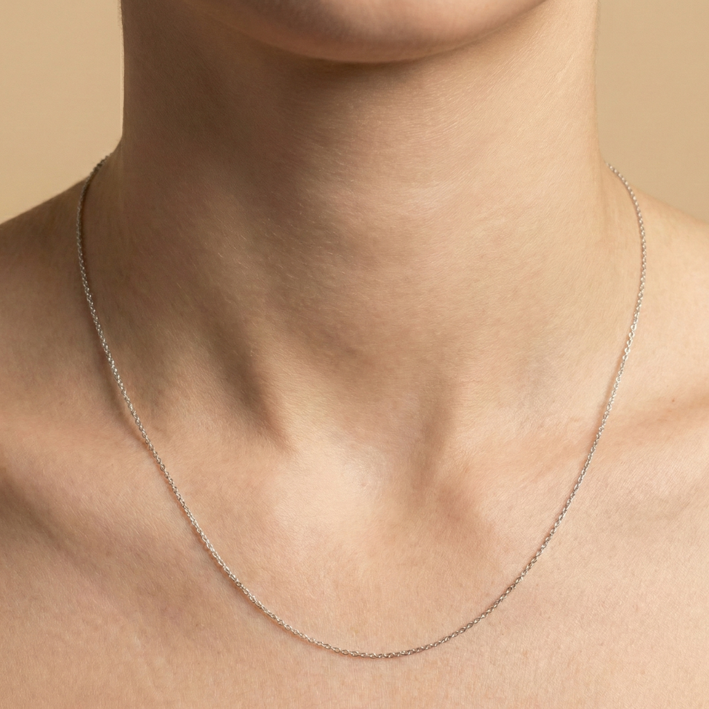 Ankerkette 333/- Gold rhodiniert