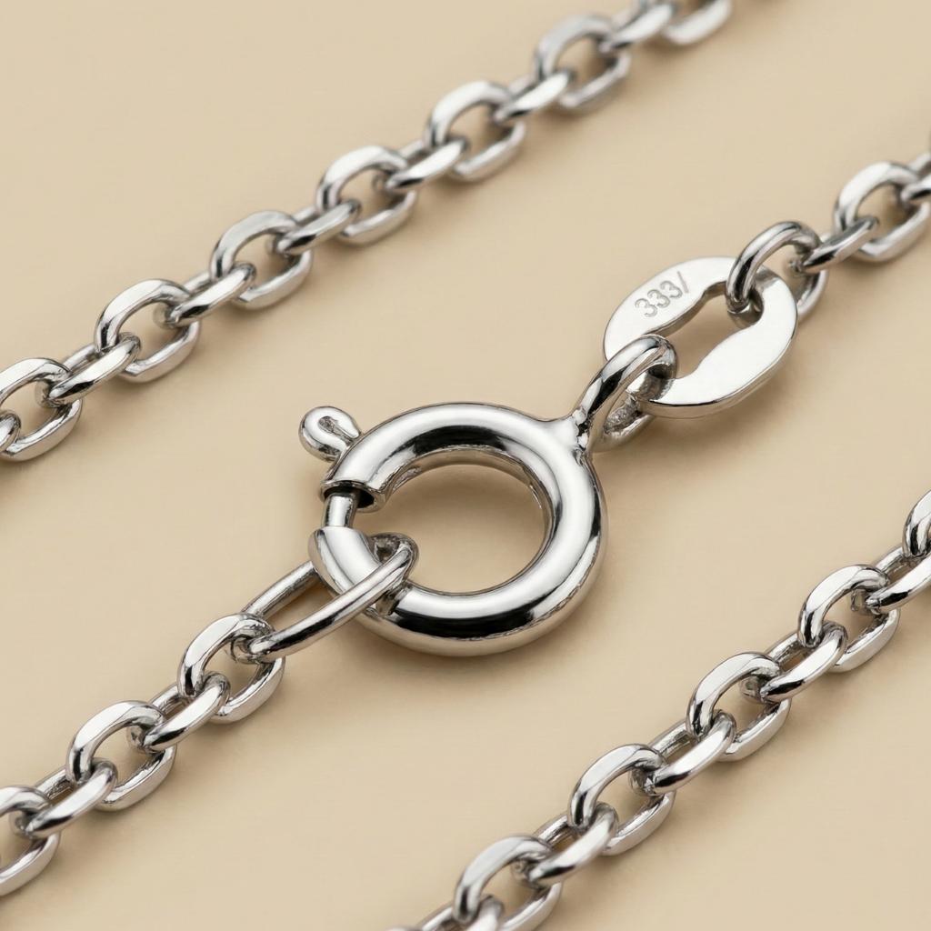 Ankerkette 333/- Gold rhodiniert