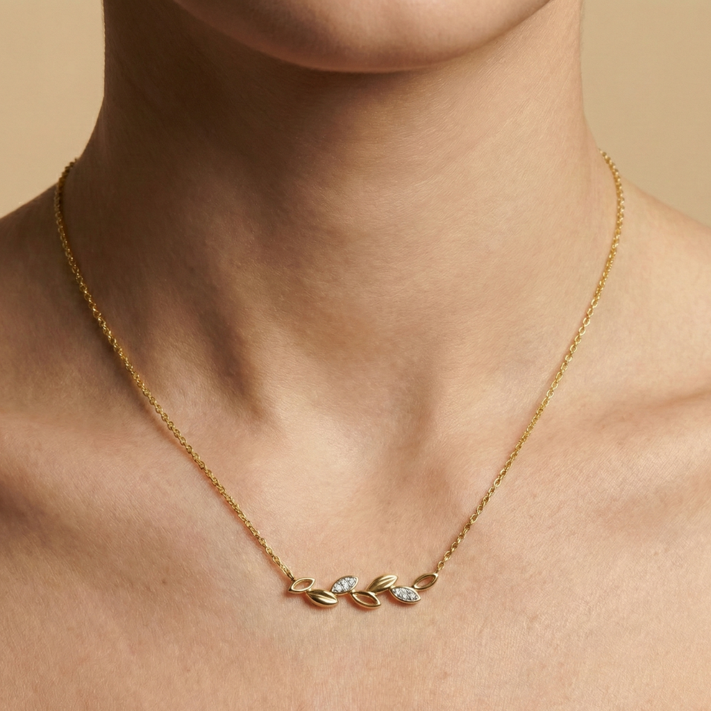 Ankerkette 375/- Gold Zirkonia