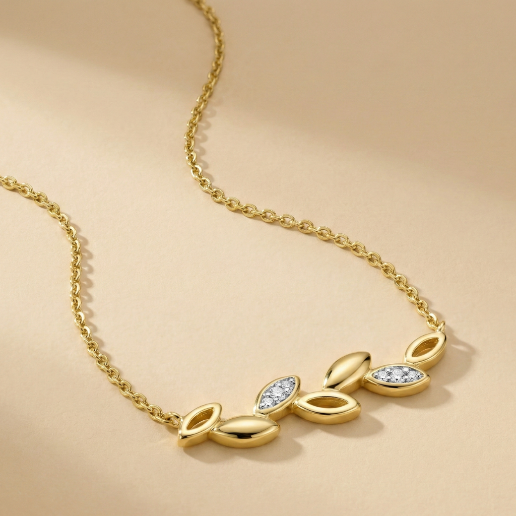 Ankerkette 375/- Gold Zirkonia