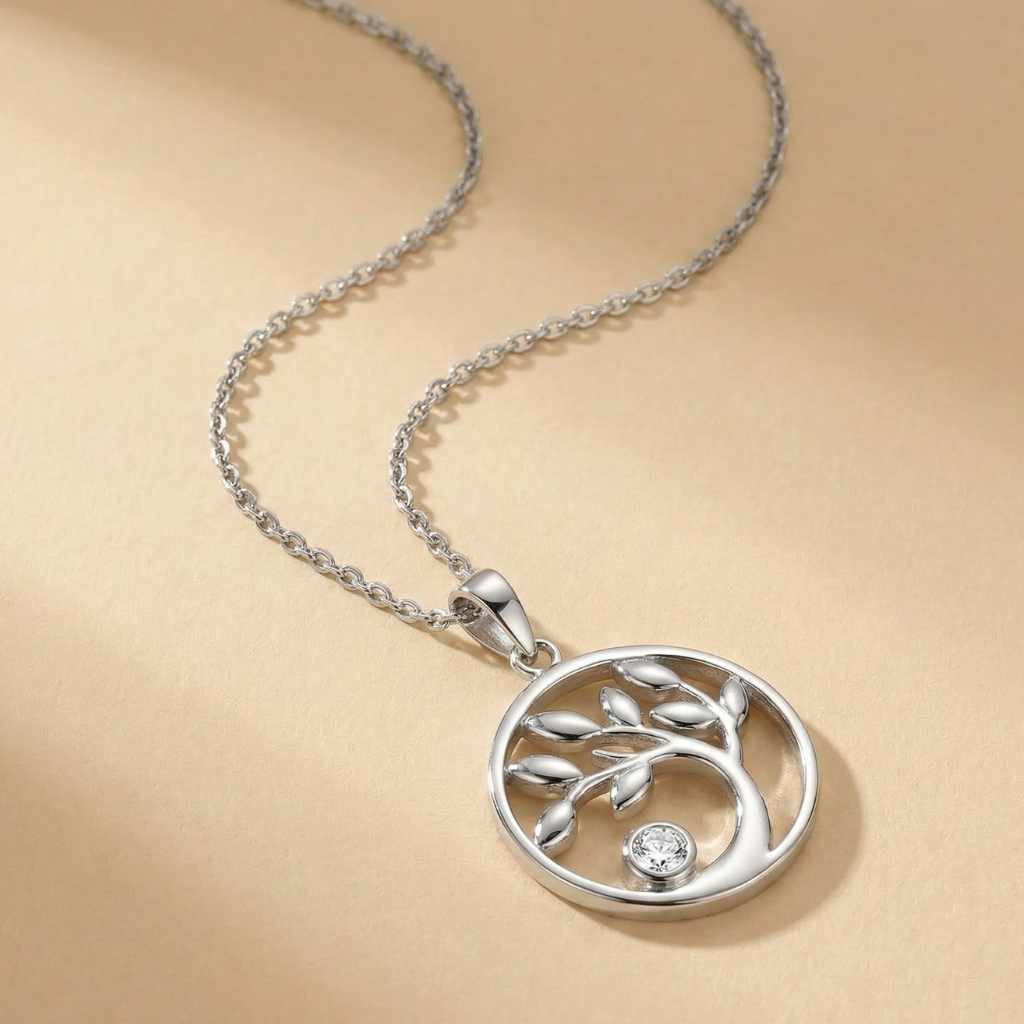 Ankerkette 925/- Sterling Silber rhodiniert Zirkonia