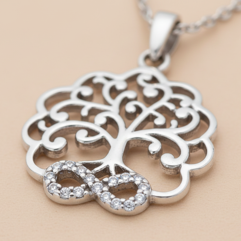 Ankerkette 925/- Sterling Silber rhodiniert Zirkonia