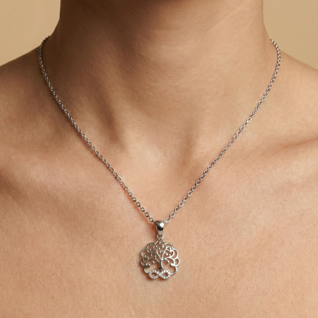 Ankerkette 925/- Sterling Silber rhodiniert Zirkonia