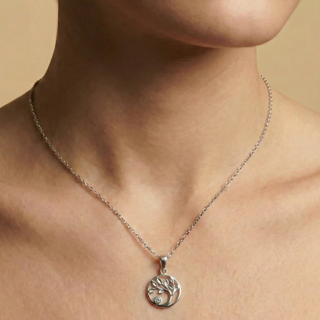 Ankerkette 925/- Sterling Silber rhodiniert Zirkonia