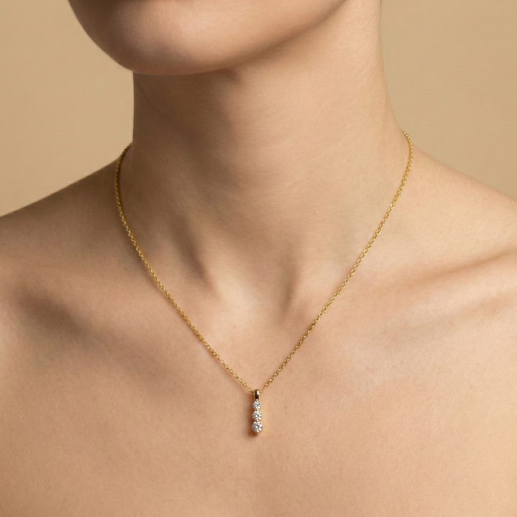 Ankerkette 333/- Gold Zirkonia