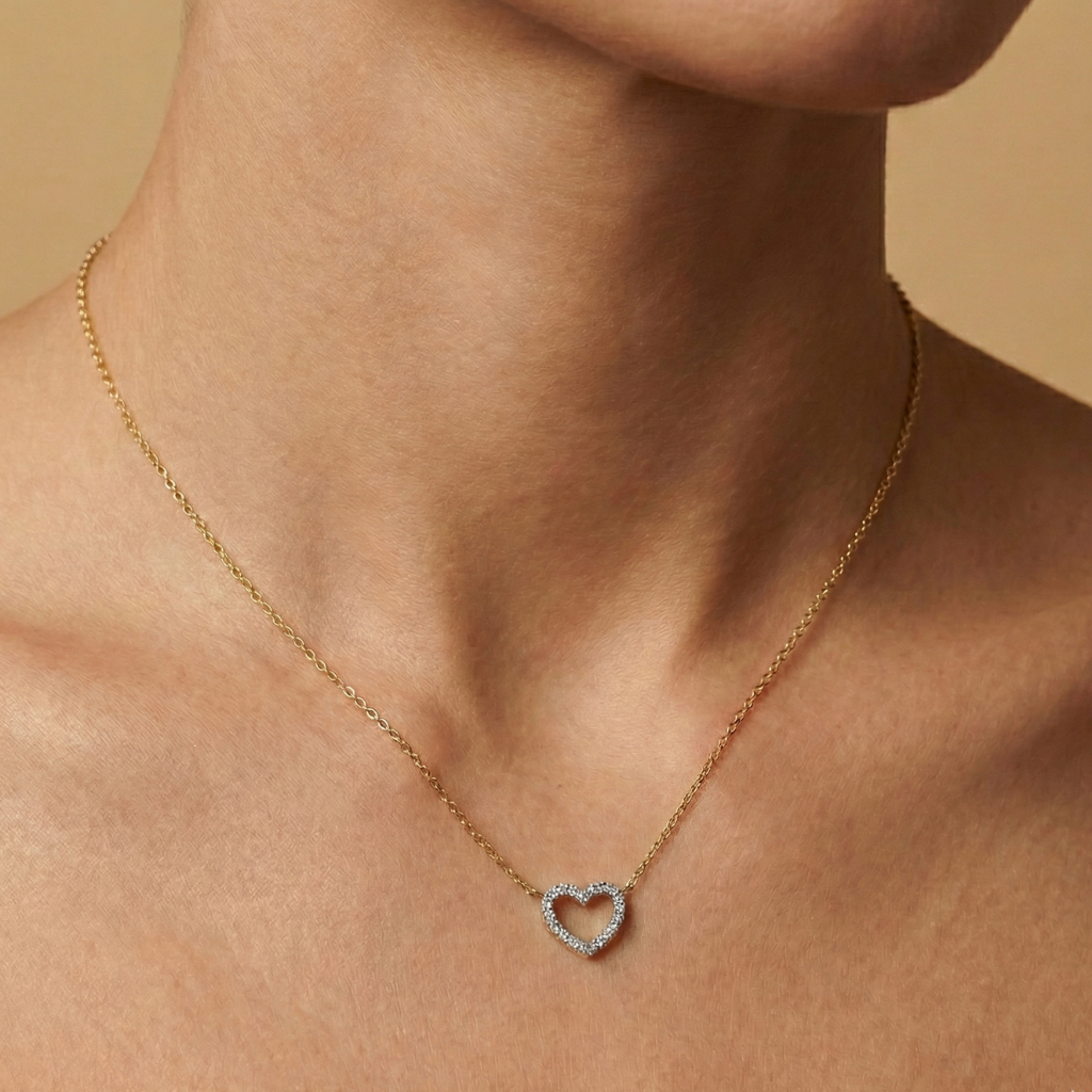 Ankerkette 375/- Gold rhodiniert Diamant 0,055ct