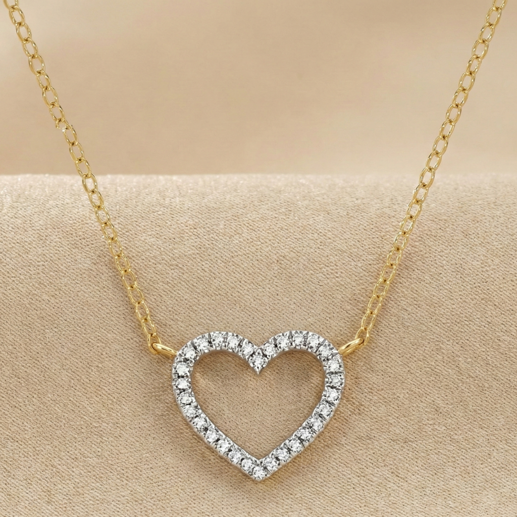 Ankerkette 375/- Gold rhodiniert Diamant 0,055ct