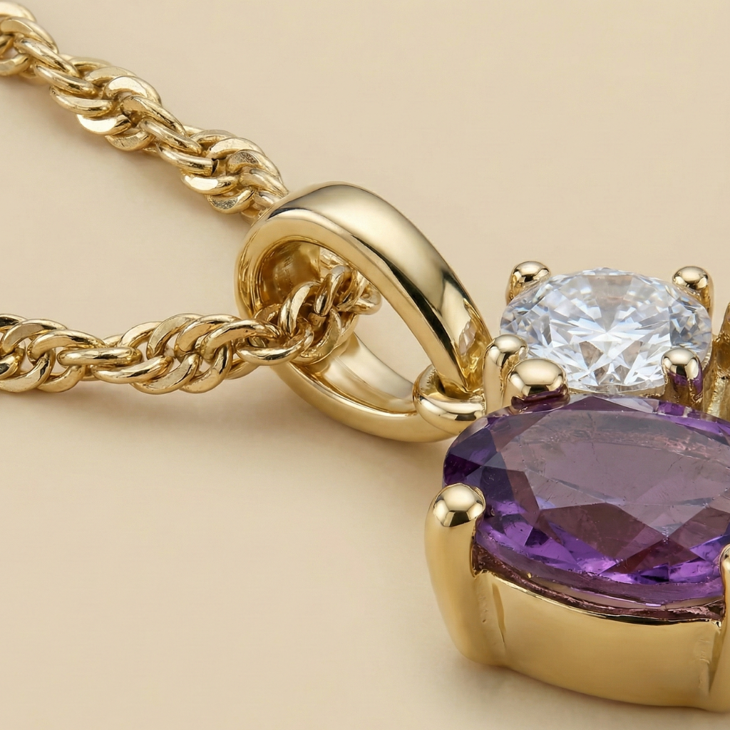 Singapurkette 375/- Gold Amethyst