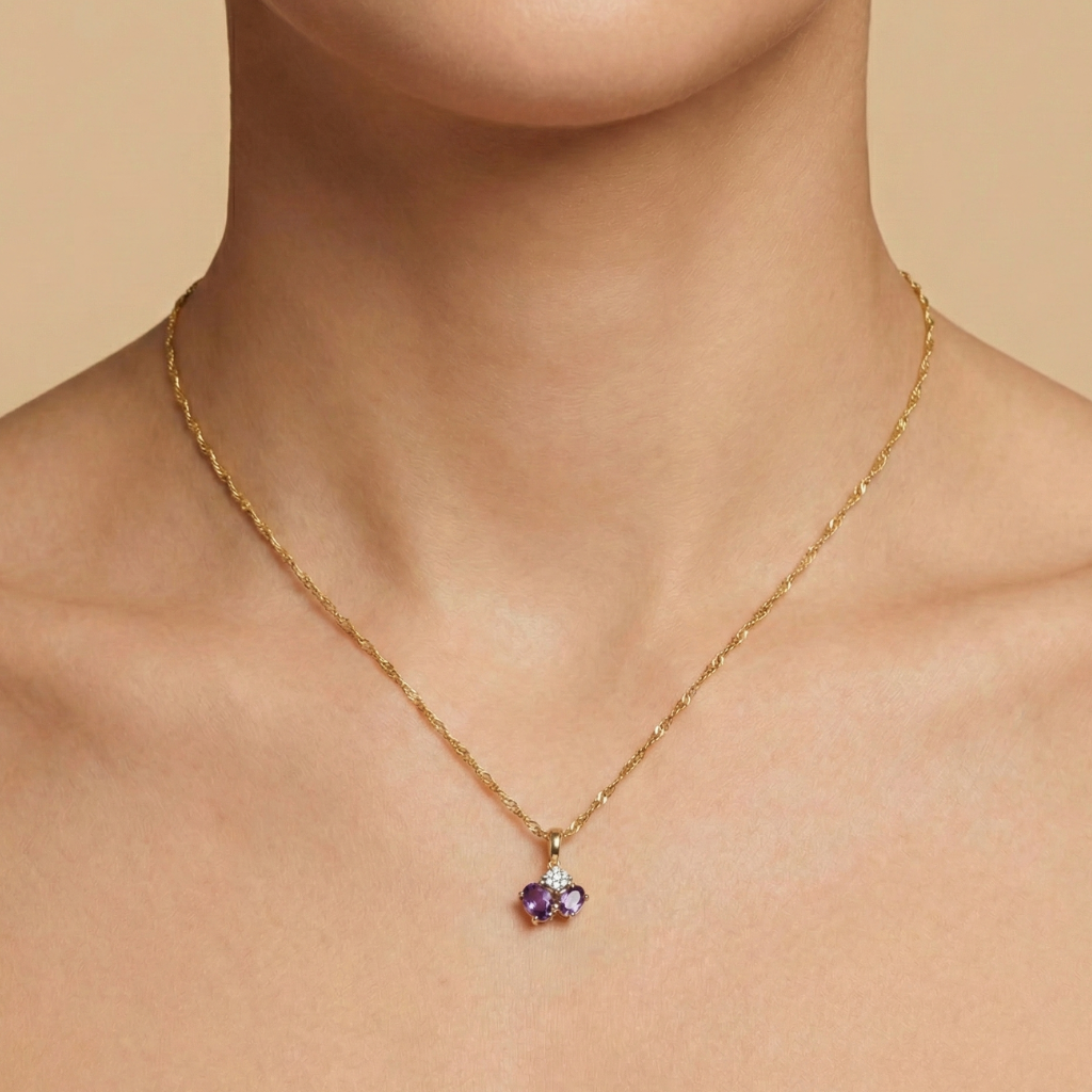 Singapurkette 375/- Gold Amethyst