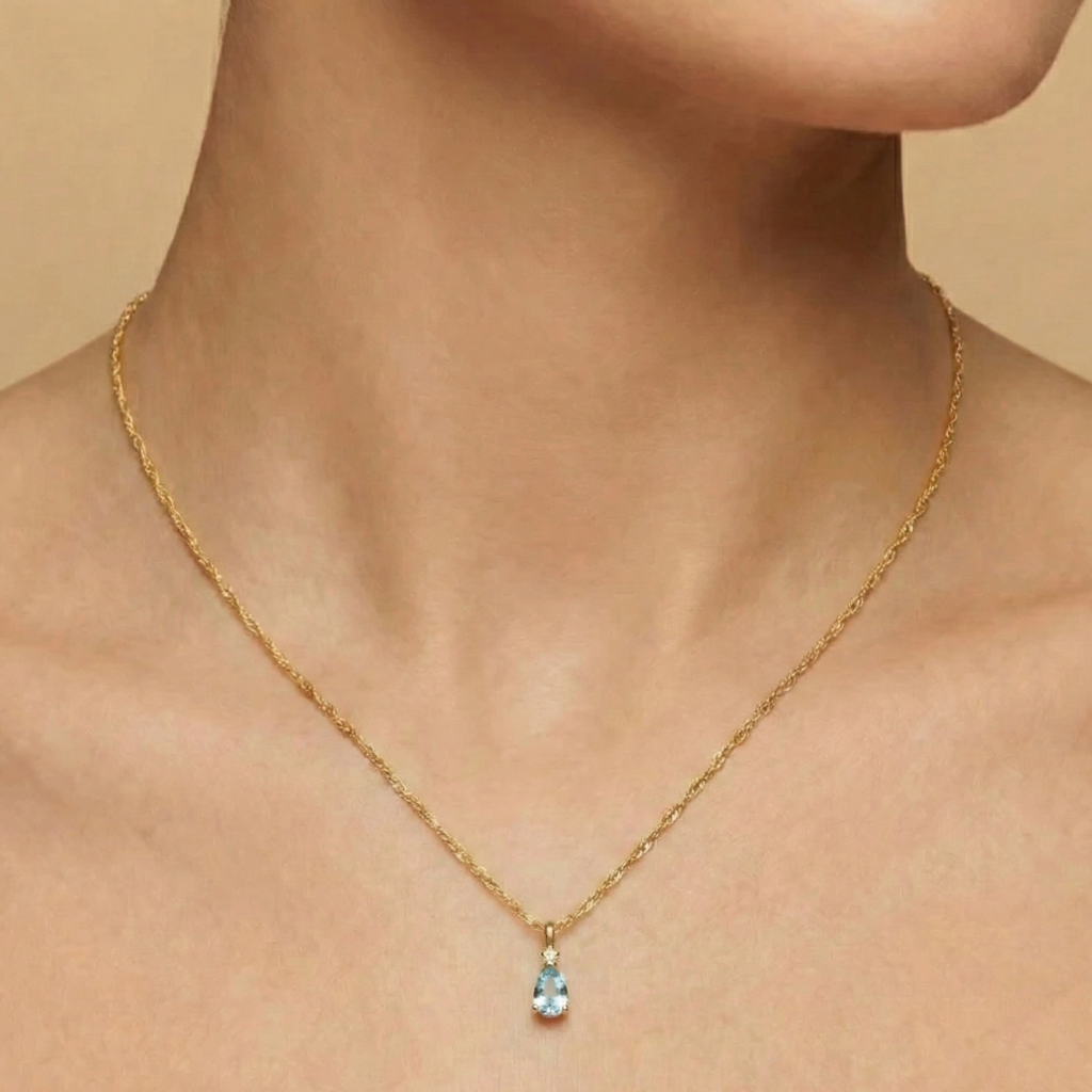 Singapurkette 375/- Gold Blautopas