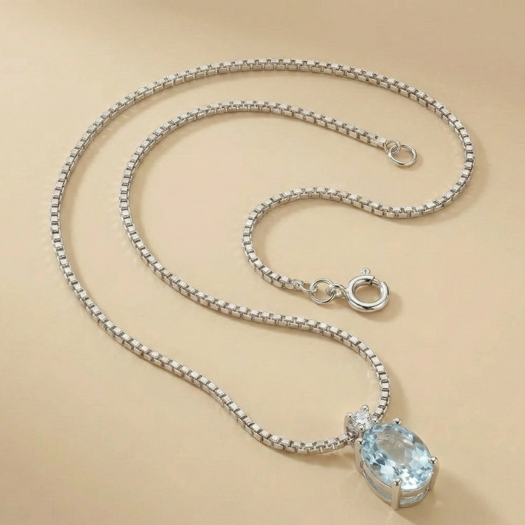 Anhänger mit Kette 375/- Weißgold Brillant 0,02ct.