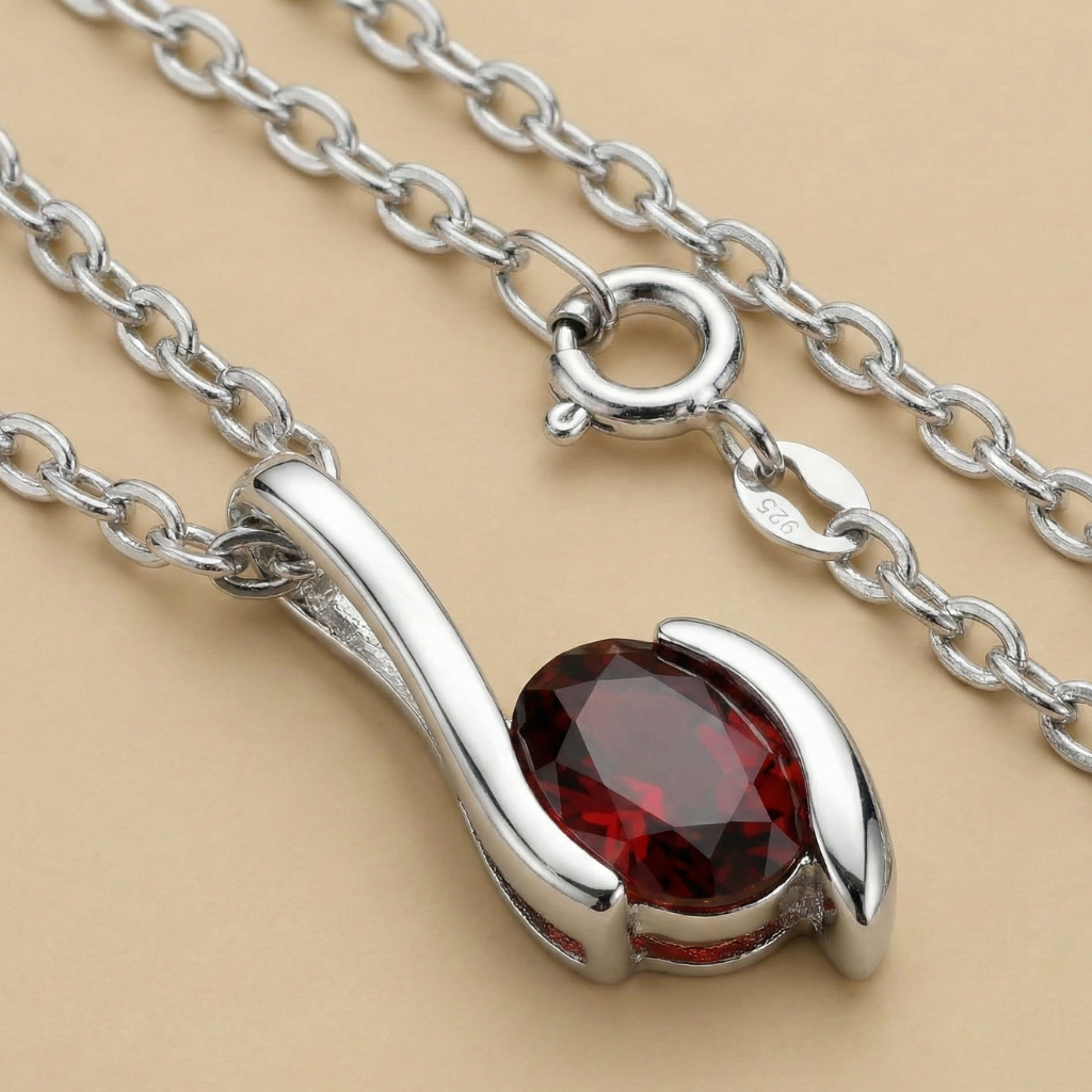 Anhänger mit Kette Ankerkette 925/- Sterling Silber Zirkonia