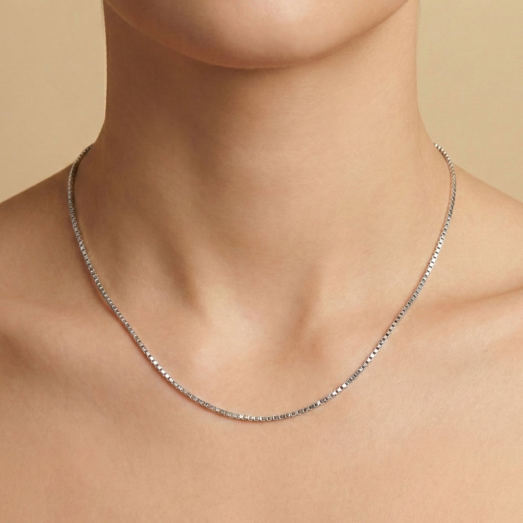 Kette Venezianerkette 333/- Weißgold rhodiniert 40cm