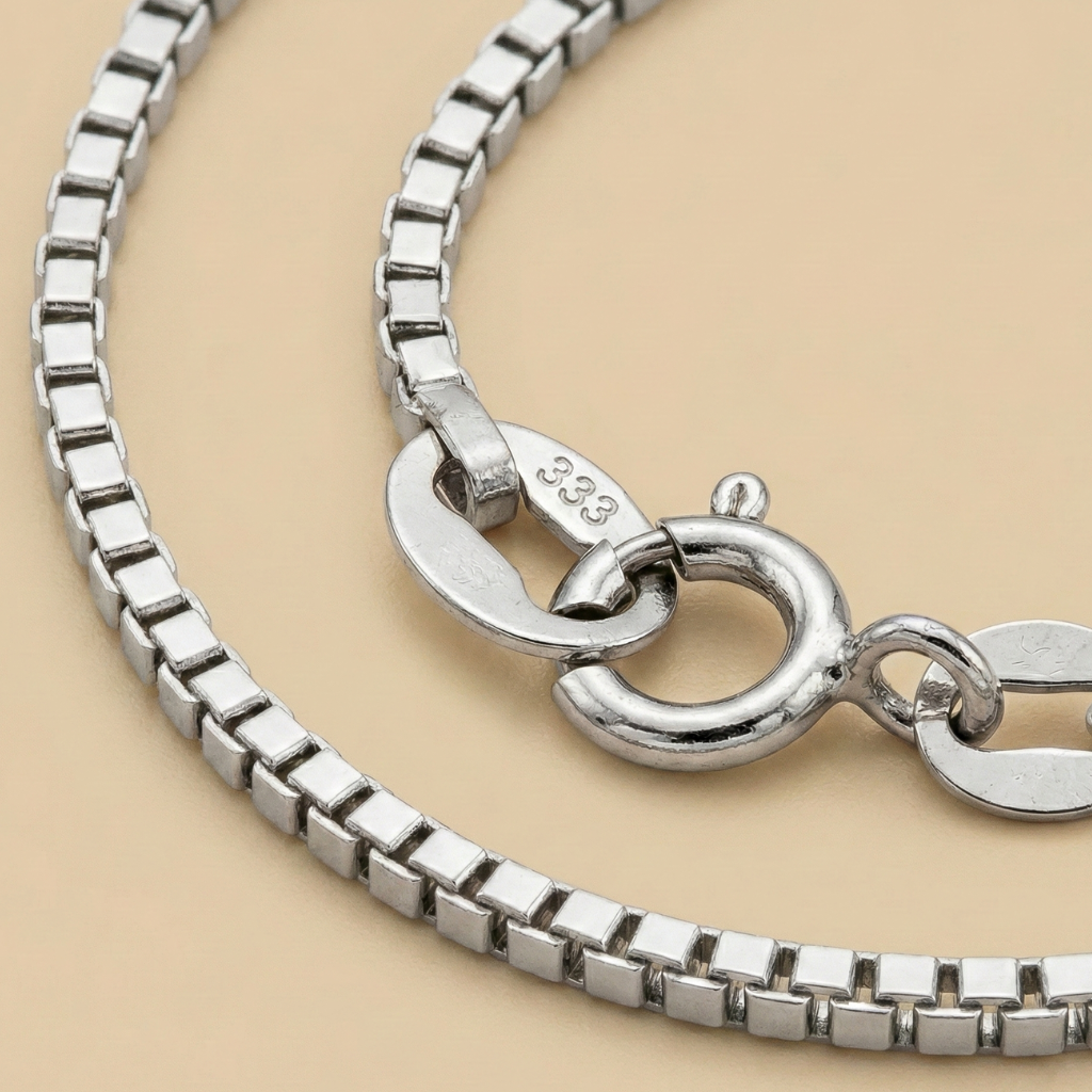 Kette Venezianerkette 333/- Weißgold rhodiniert 40cm