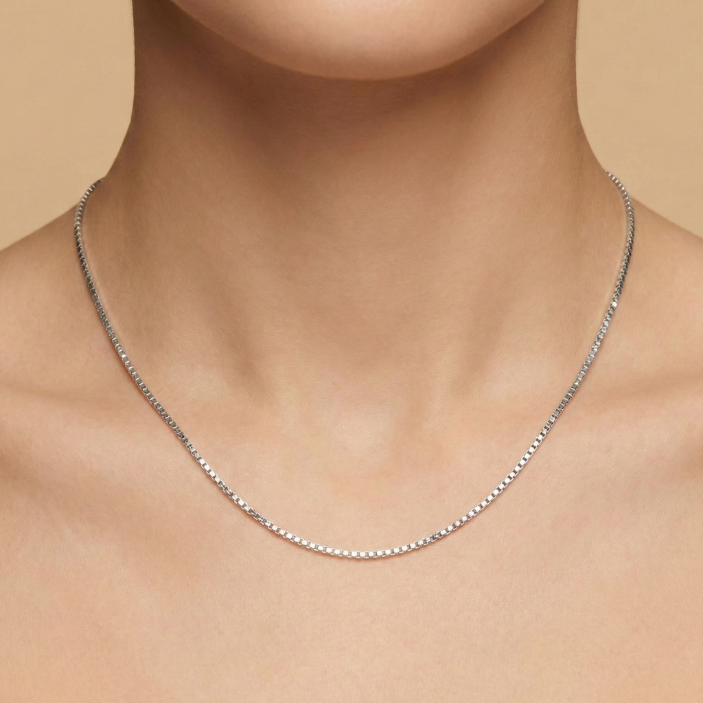 Kette Venezianerkette 333/- Weißgold rhodiniert 42cm