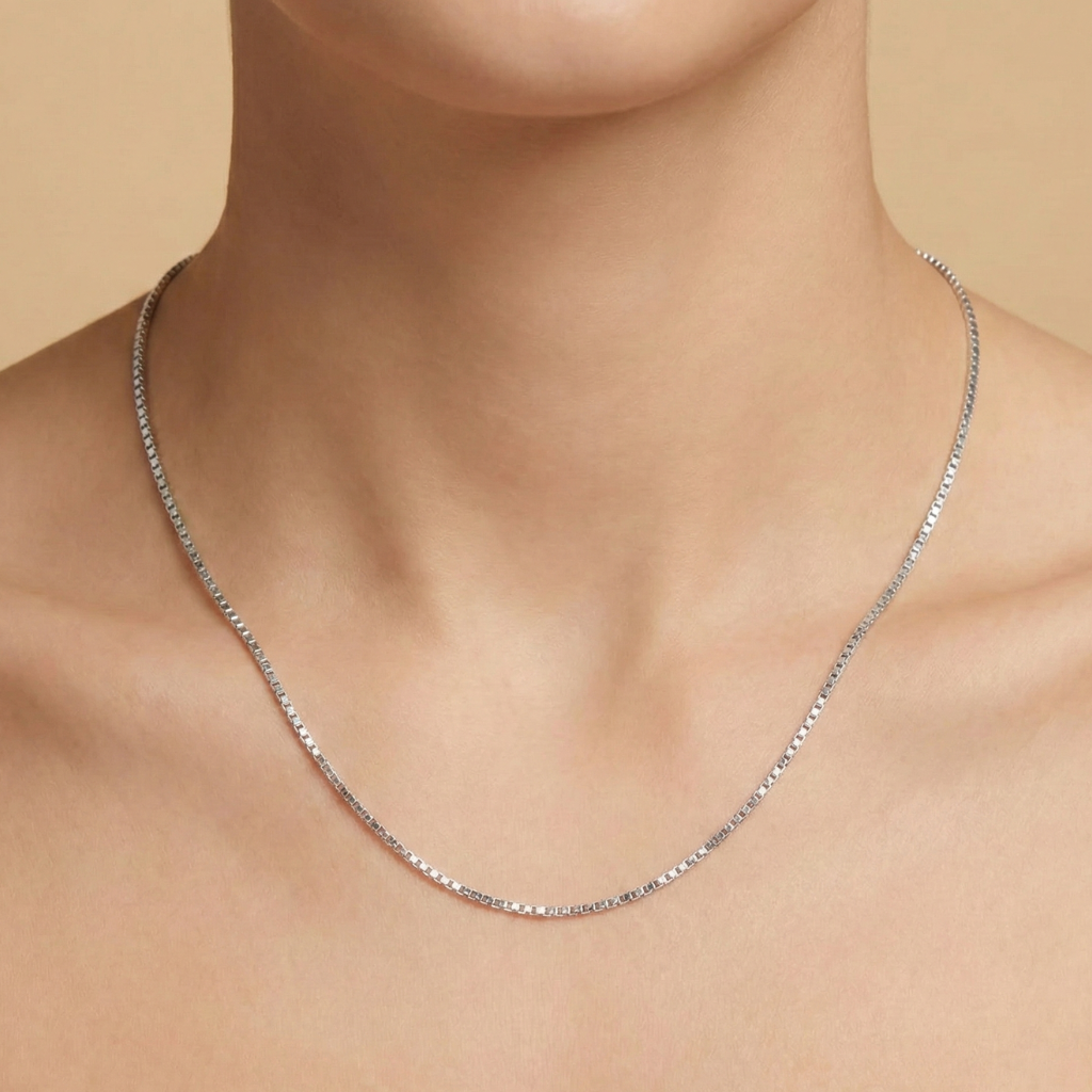 Kette Venezianerkette 333/- Weißgold rhodiniert 45cm